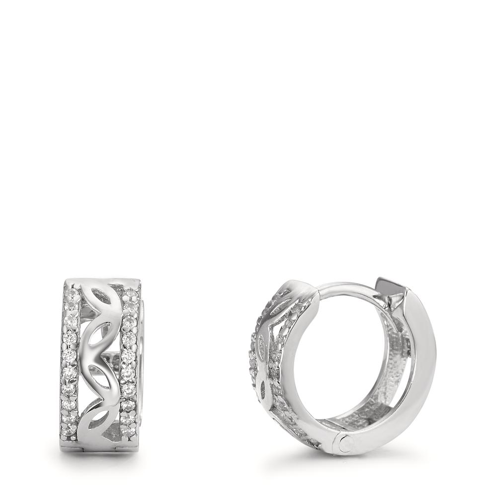 Créoles à charnières Argent Zircone 40 Pierres Rhodié-599971
