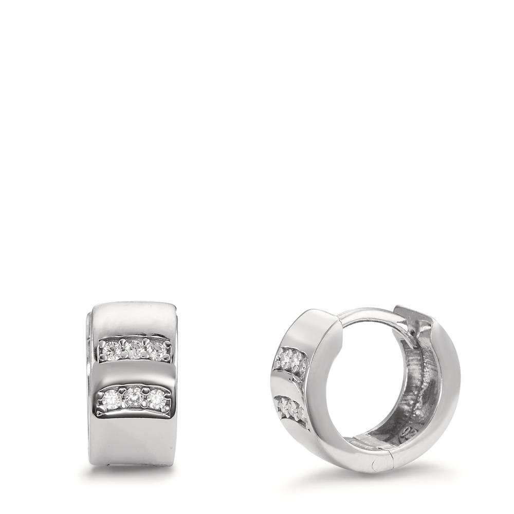 Créoles à charnières Argent Zircone 12 Pierres Rhodié-599972
