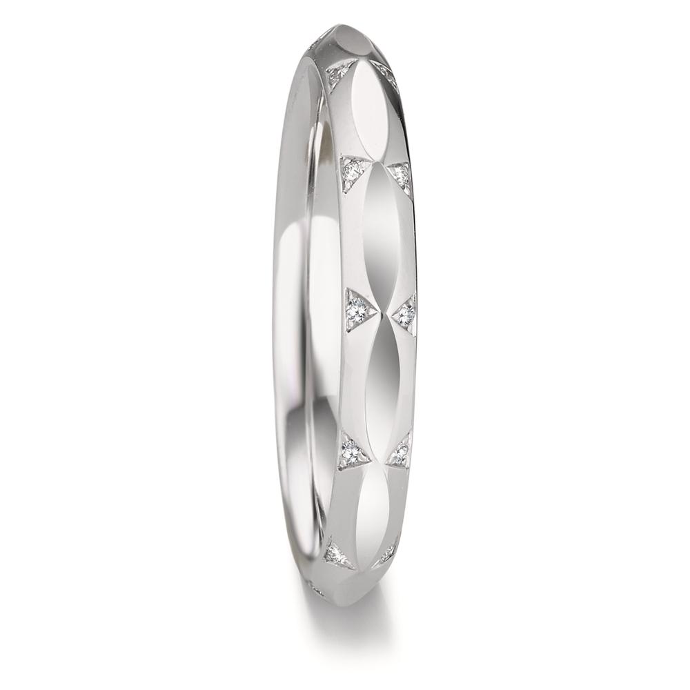 Alliance Or blanc 18K Diamant 0.072 ct, 24 Pierres, w-vsi-599974