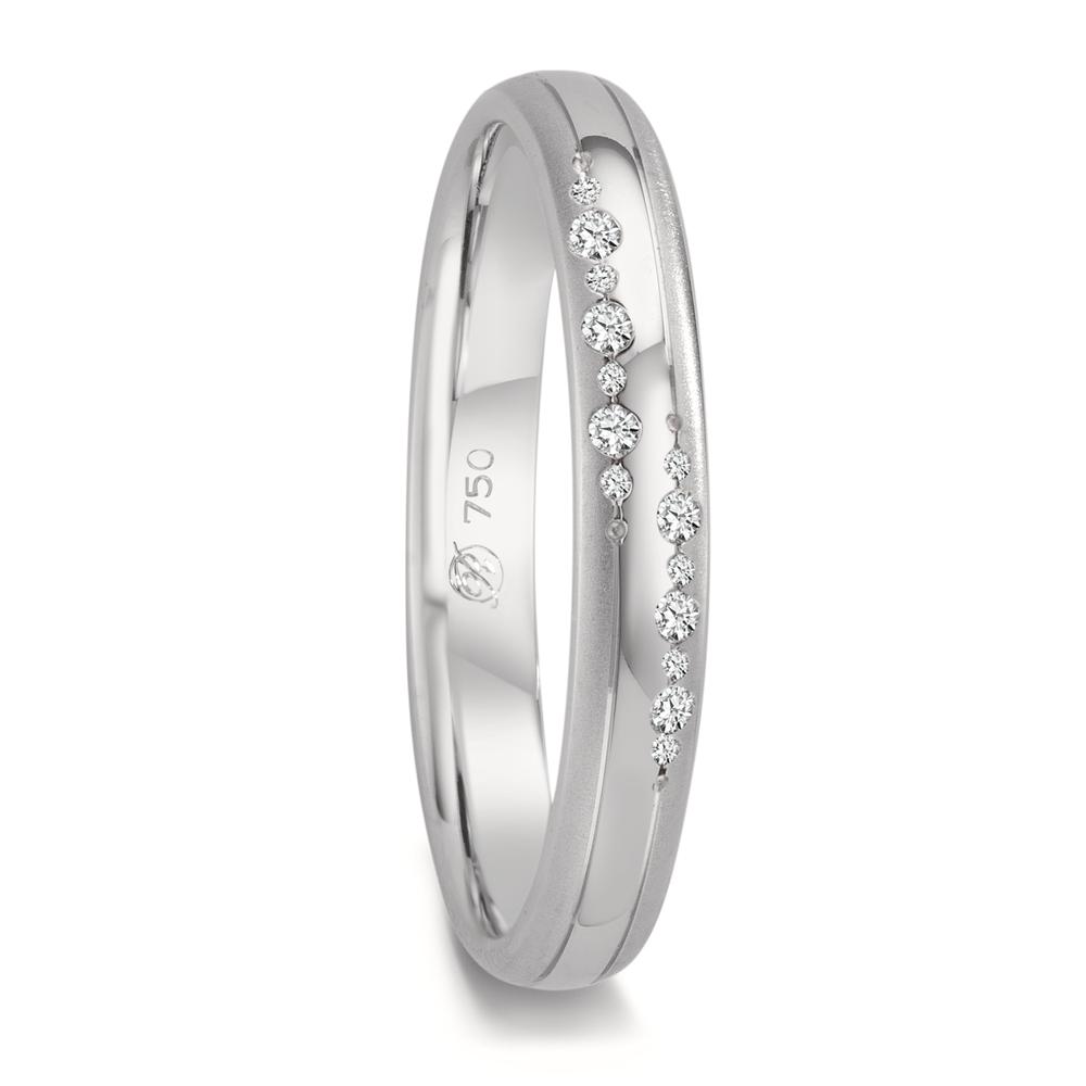 Alliance Or blanc 18K Diamant 0.064 ct, 14 Pierres, w-vsi-599978