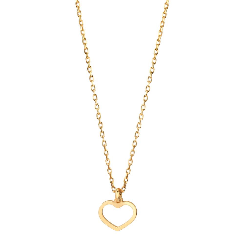 Collier Argent jaune Plaqué or Coeur 38-42 cm Ø8 mm-600225