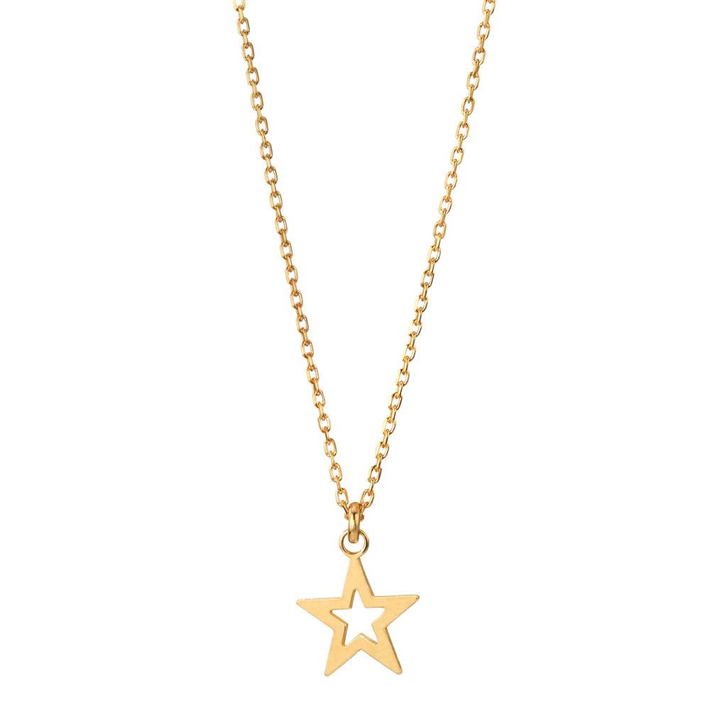 Collier Argent jaune Plaqué or Étoile 38-42 cm Ø10 mm-600229