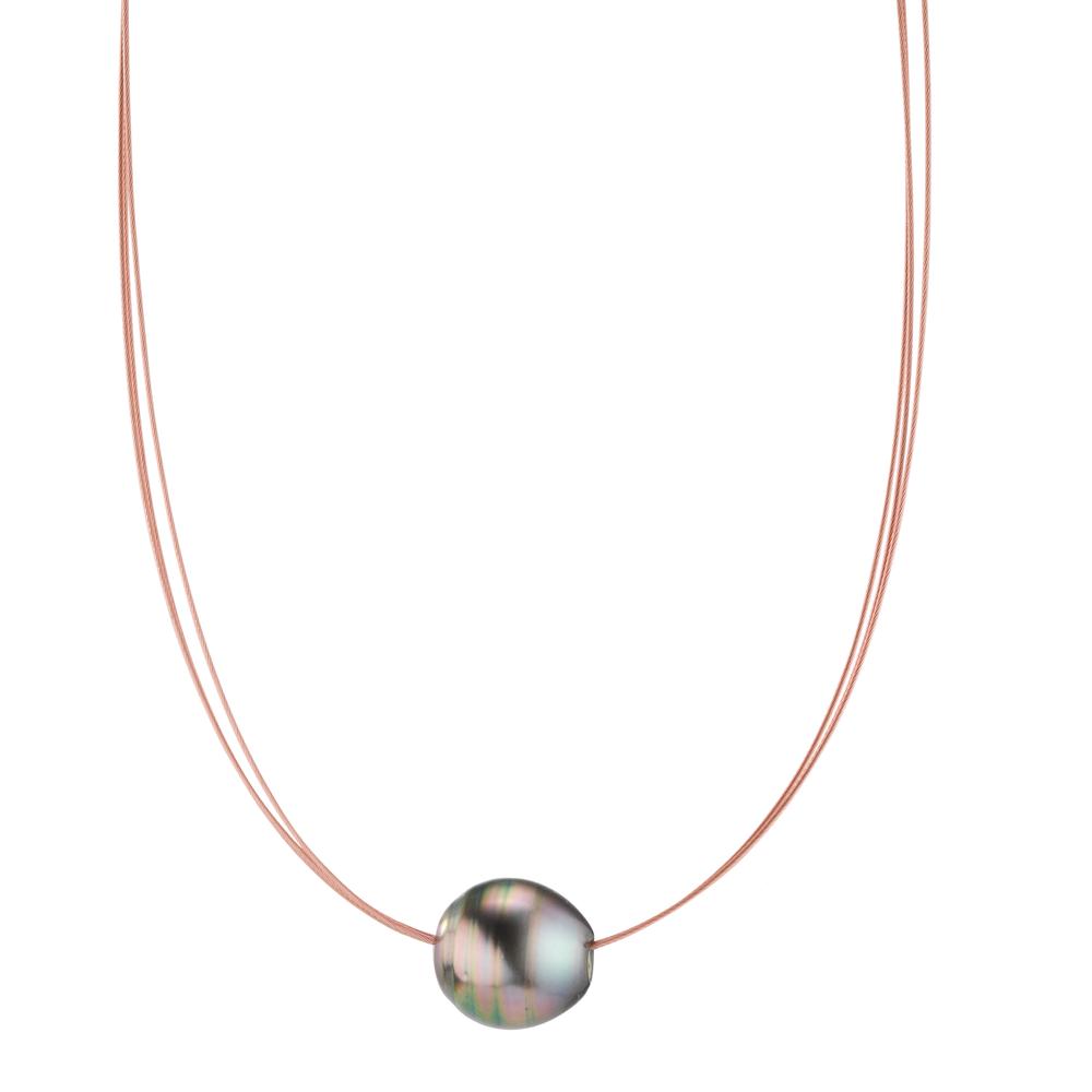 Collier Acier inoxydable PVD perle de Tahiti 10-12 mm 42 cm-600259