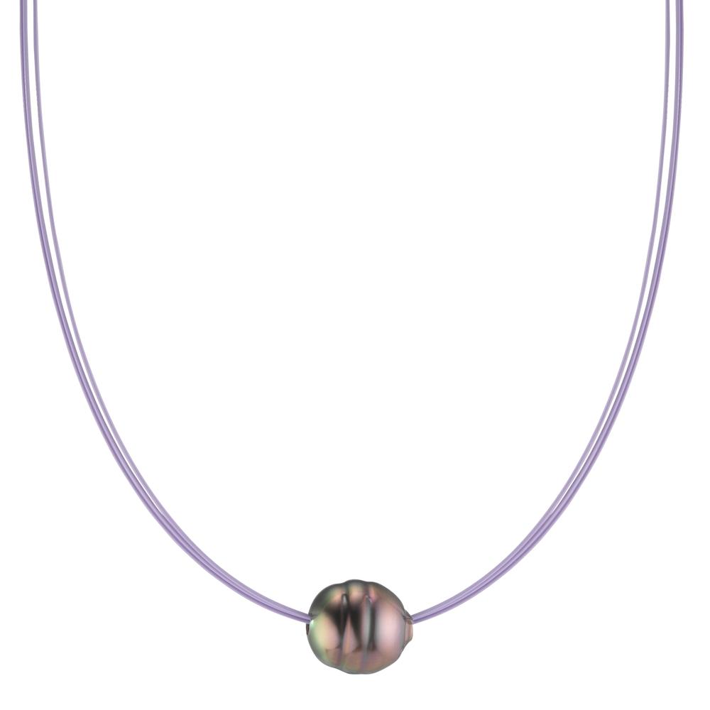 Collier Acier inoxydable PVD perle de Tahiti 10-12 mm 42 cm-600261