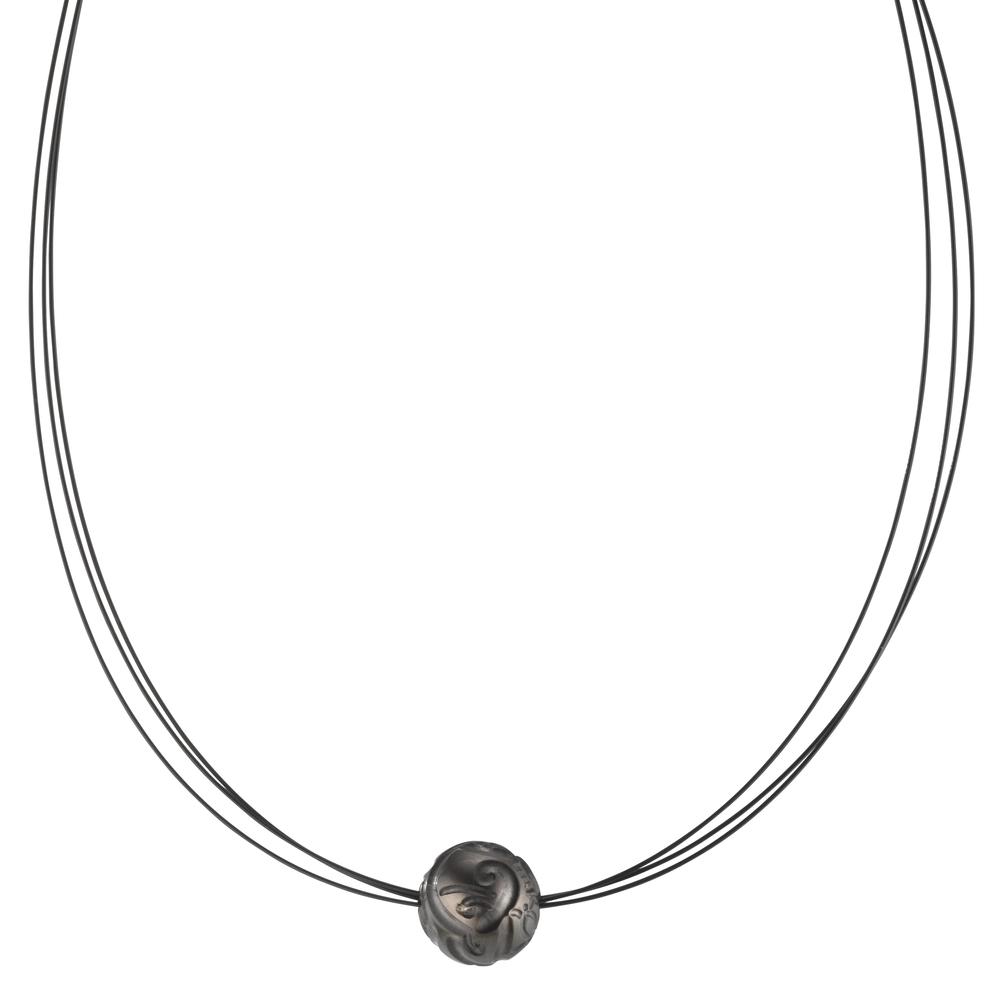 Collier Acier inoxydable noir PVD perle de Tahiti 10-12 mm 42 cm-600262