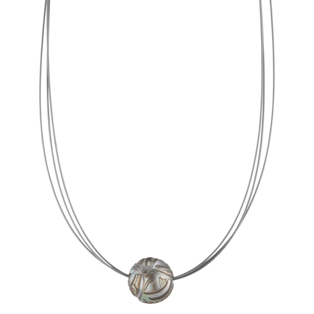 Collier Acier inoxydable gris PVD perle de Tahiti 10-12 mm 42 cm-600264