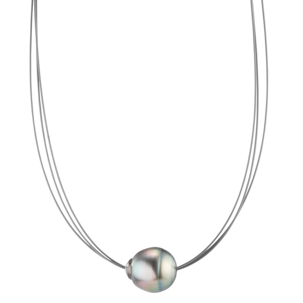 Collier Acier inoxydable perle de Tahiti 10-12 mm 42 cm-600265