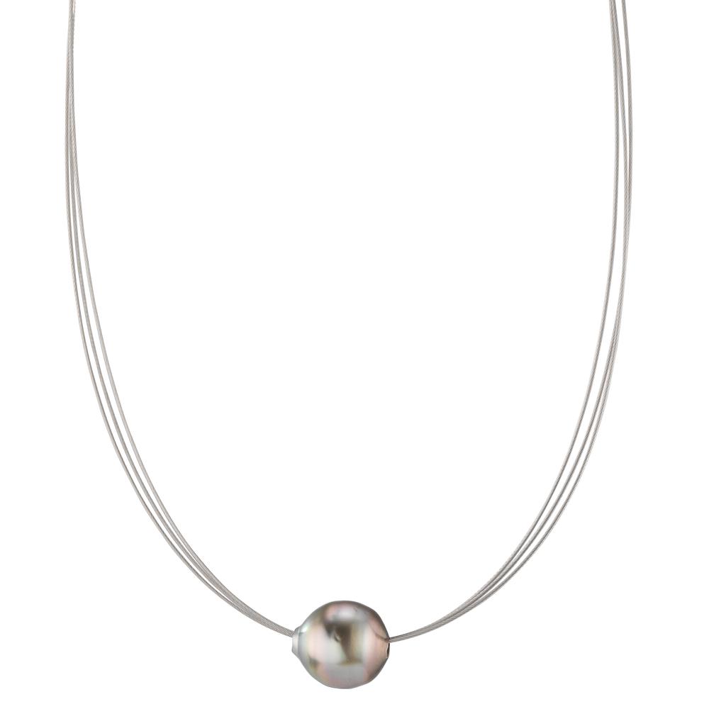 Collier Acier inoxydable perle de Tahiti 10-12 mm 42 cm-600267