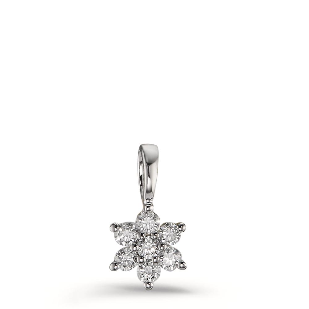 Pendentif Or blanc 18K Diamant 0.14 ct, 7 Pierres, w-si Étoile Ø5 mm-600302