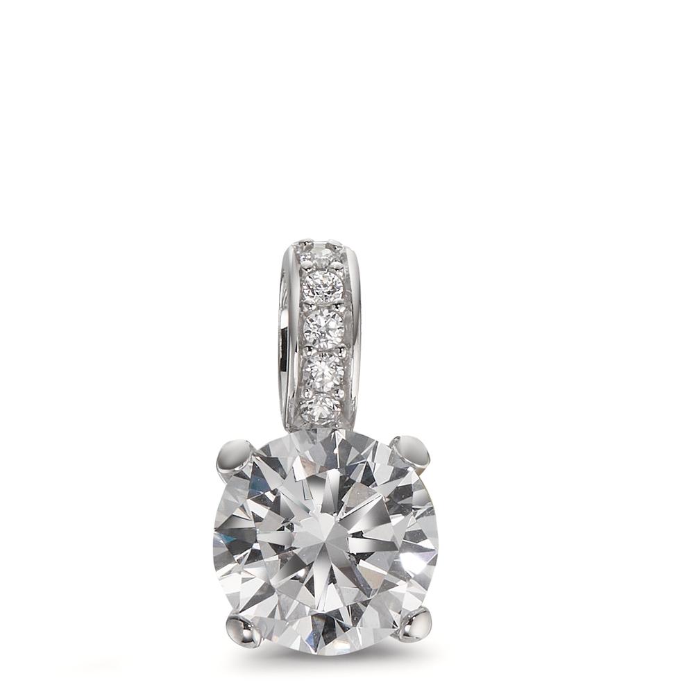 Pendentif Or blanc 9K Zircone 6 Pierres Ø7 mm-600322