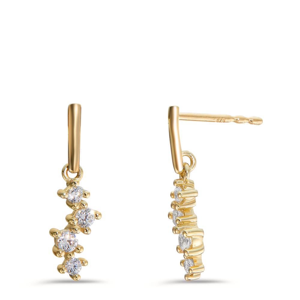 Pendant d'oreilles Or jaune 9K Zircone 8 Pierres-600324