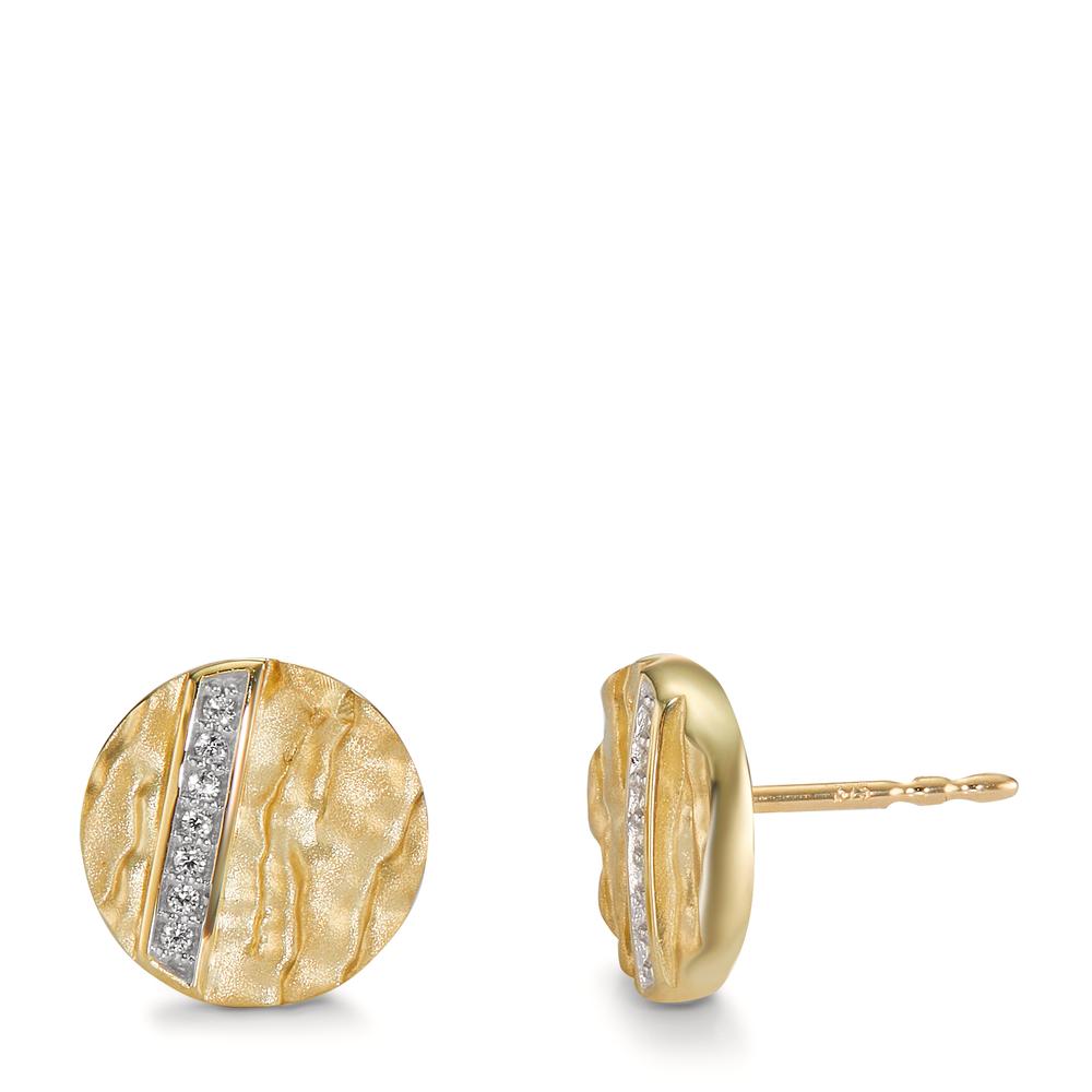 Clous d'oreilles Or jaune 9K Zircone 14 Pierres Ø10 mm-600340