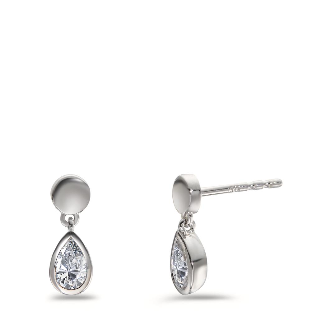 Pendant d'oreilles Or blanc 9K Zircone 2 Pierres-600342
