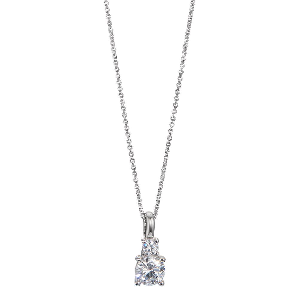 Collier Or blanc 9K Zircone 2 Pierres 40-42 cm-600345