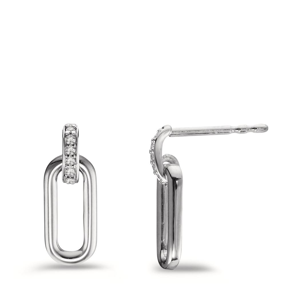Pendant d'oreilles Or blanc 9K Diamant 0.03 ct, 10 Pierres, w-si-600355