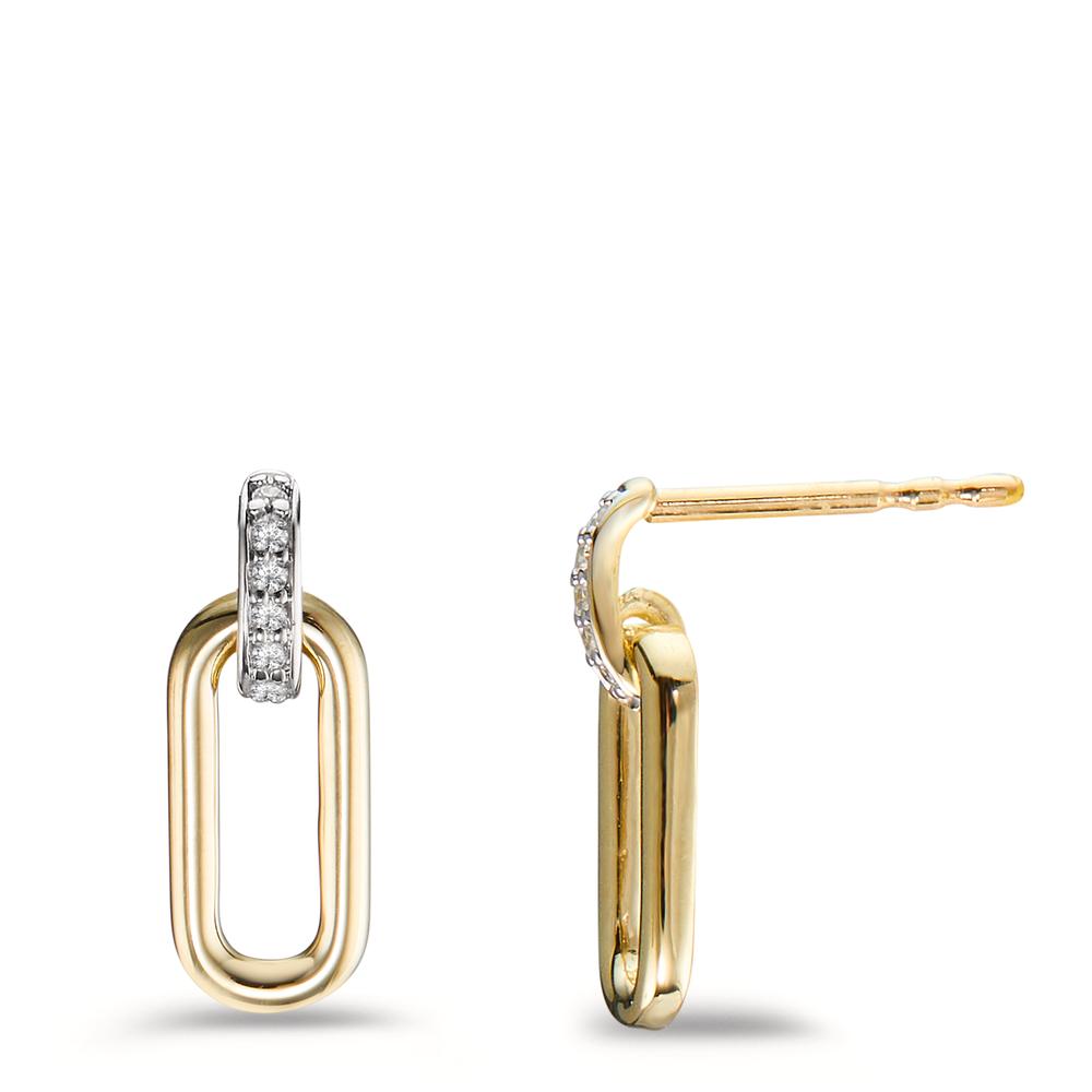 Pendant d'oreilles Or jaune 9K Diamant 0.03 ct, 10 Pierres, w-si-600356