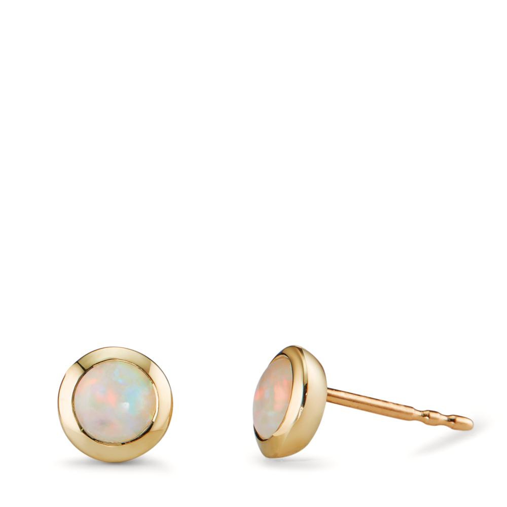 Clous d'oreilles Or jaune 9K Opale 2 Pierres Ø6.5 mm-600362