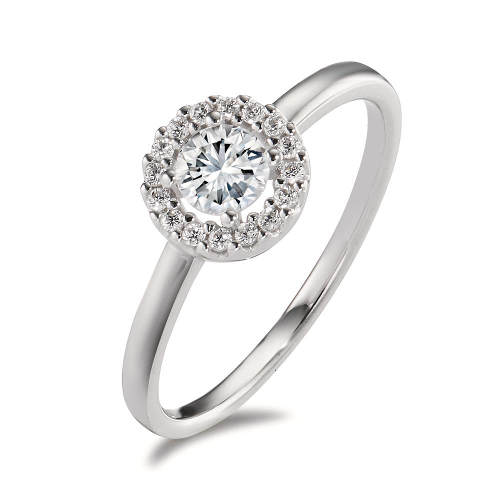 Bague Or blanc 9K Zircone 17 Pierres Ø7 mm-600369
