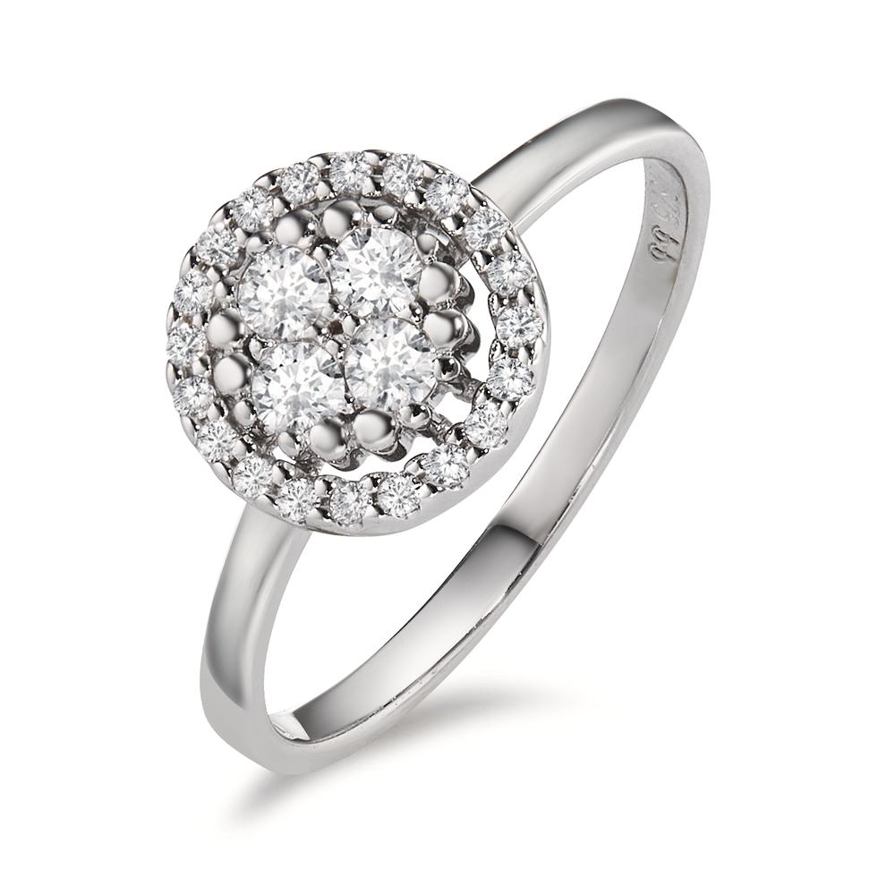 Bague Or blanc 9K Zircone 24 Pierres Ø9 mm-600374
