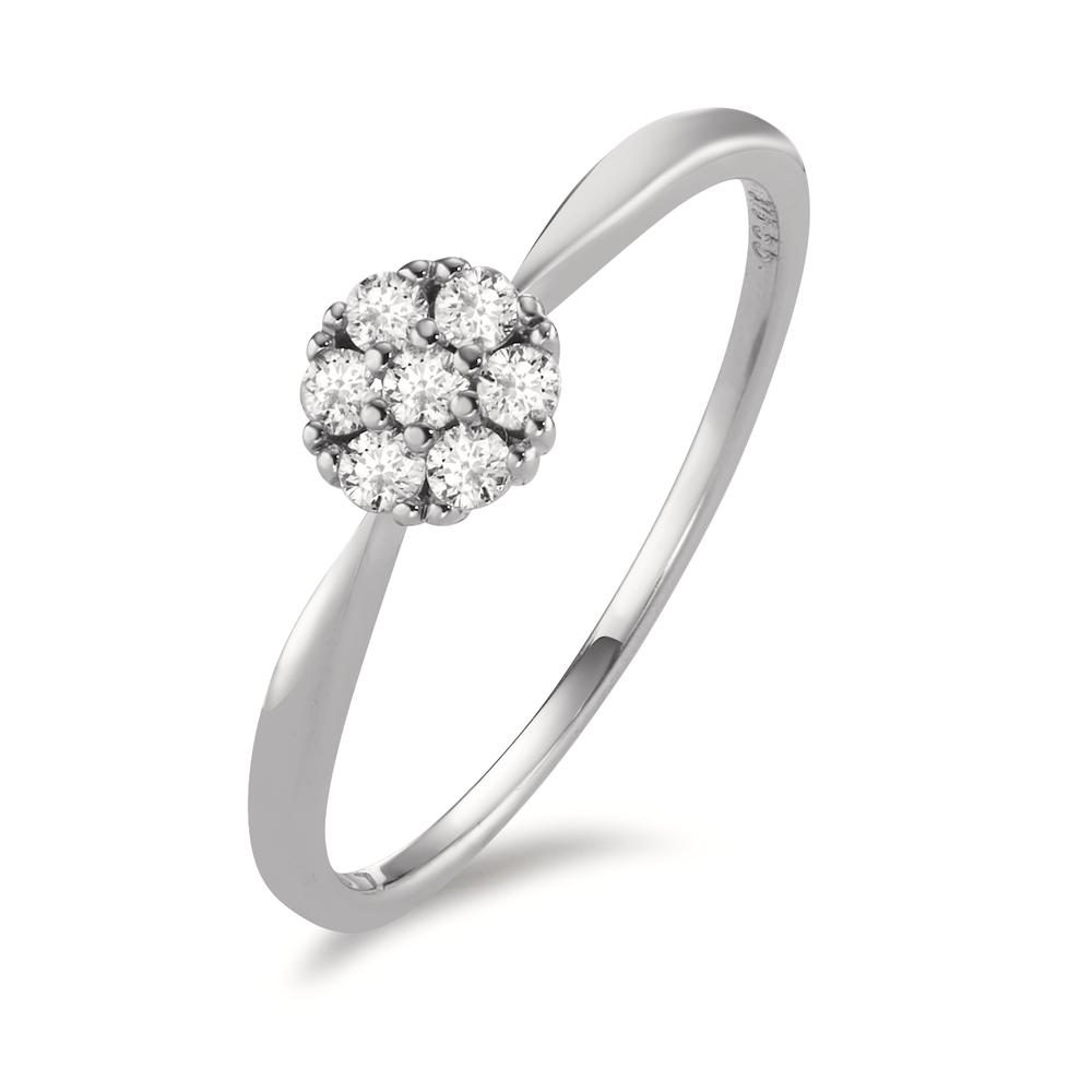 Bague Or blanc 9K Zircone 7 Pierres Ø5.5 mm-600376