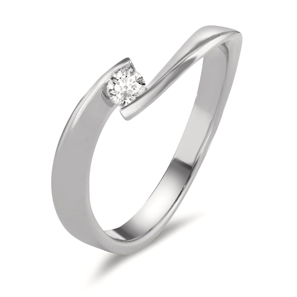 Bague Or blanc 18K Diamant 0.13 ct, w-si-600397