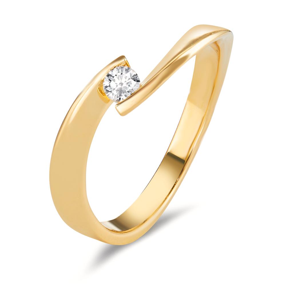 Bague Or jaune 18K Diamant 0.13 ct, w-si-600398