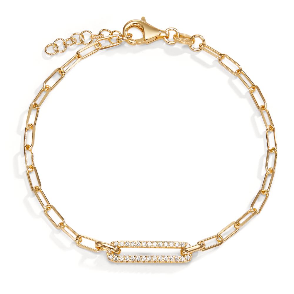 Bracelet Argent Zircone jaune Plaqué or 18-20 cm-600408