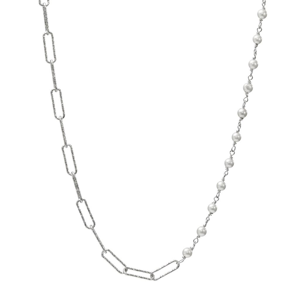 Collier Argent Rhodié perle de culture blanc, 21 Perles, 3 mm 40-45 cm-600412