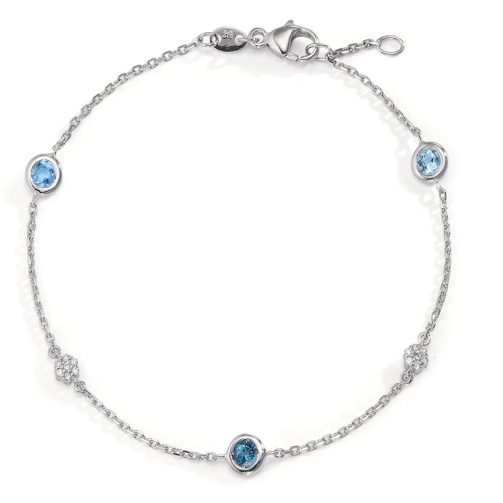 Bracelet Or blanc 18K Topaze 17 Pierres 17-18 cm-600676