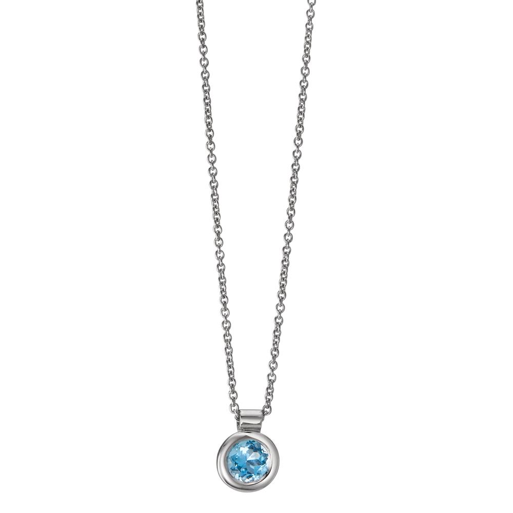 Collier Or blanc 18K Topaze 40-42 cm-600680