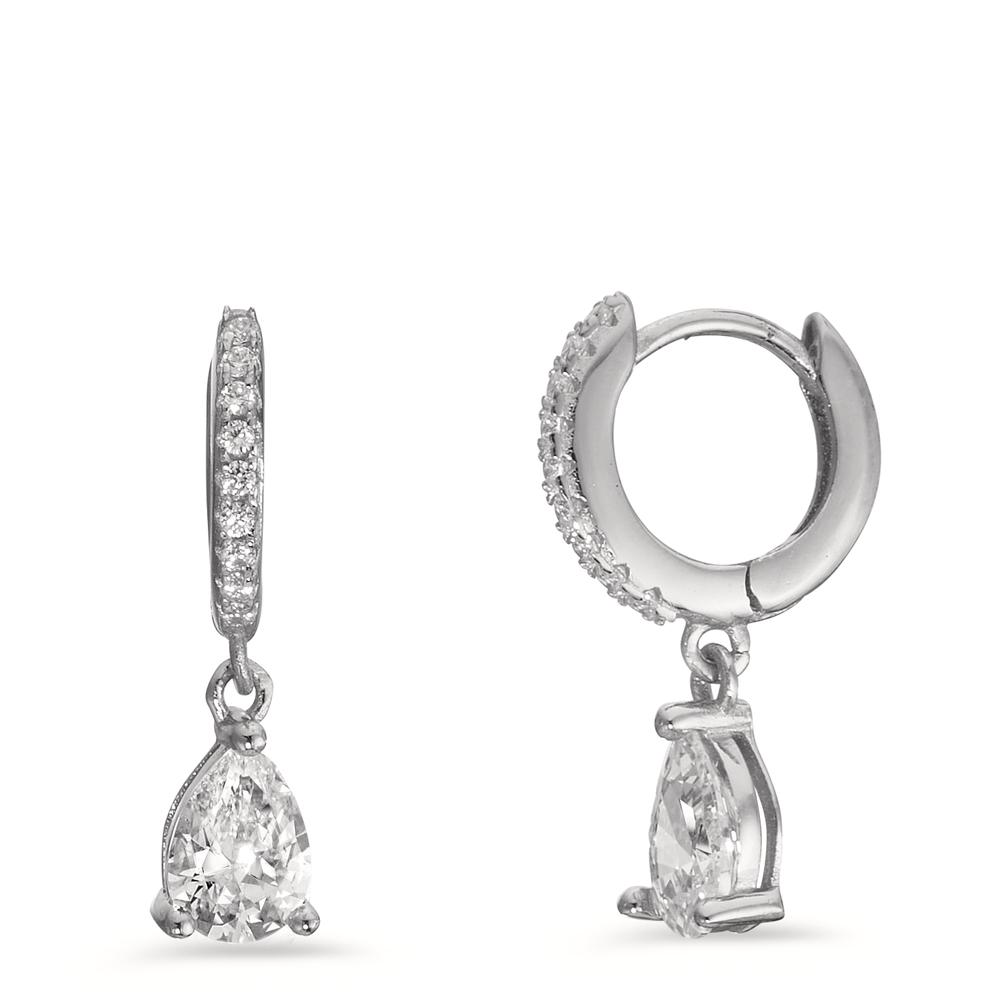 Créoles à charnières Argent Zircone 20 Pierres Rhodié-600715