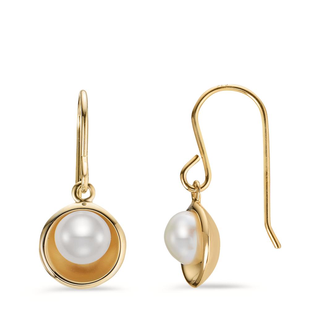 Pendant d'oreilles Argent jaune Plaqué or perle d'eau douce-600720