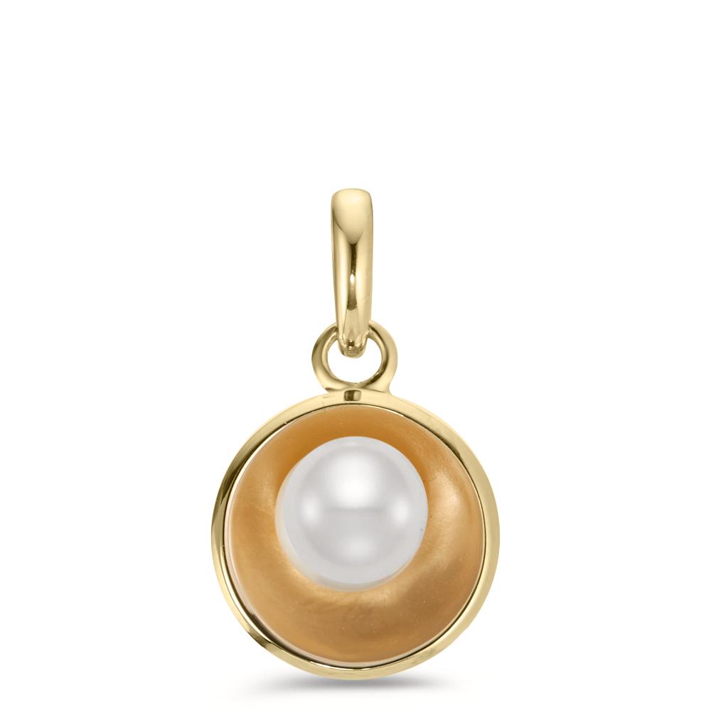 Pendentif Argent jaune Plaqué or perle d'eau douce Ø12 mm-600722