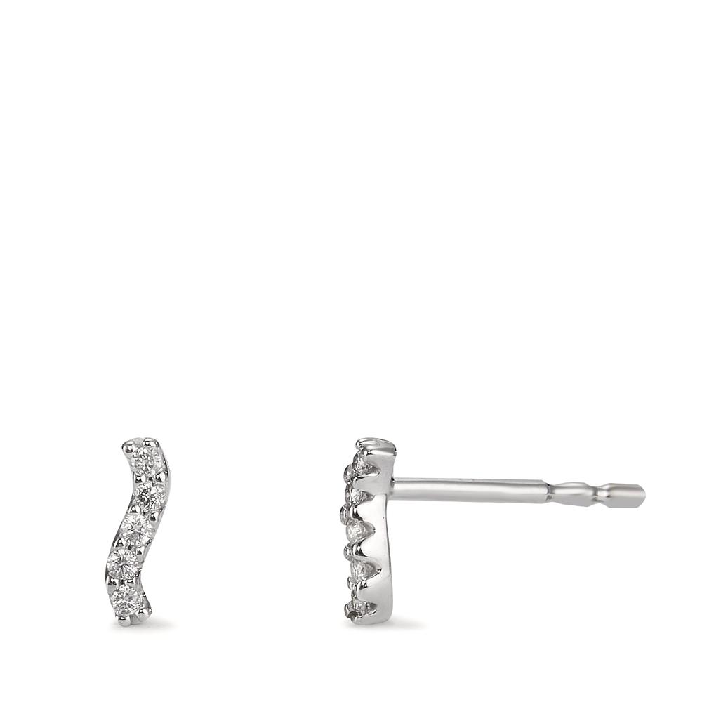 Clous d'oreilles Or blanc 18K Diamant 0.05 ct, 10 Pierres, w-pi1-600742