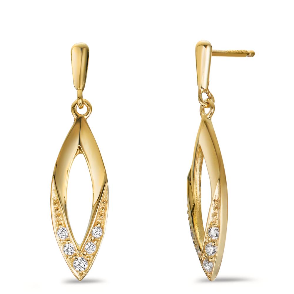 Pendant d'oreilles Argent Zircone 10 Pierres Plaqué or-600764
