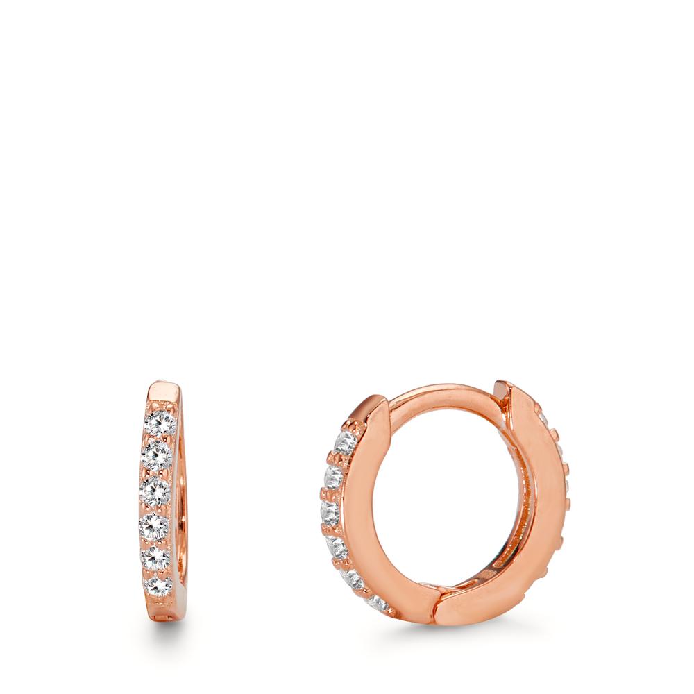 Créoles à charnières Argent Zircone 24 Pierres rosé Plaqué or-600960