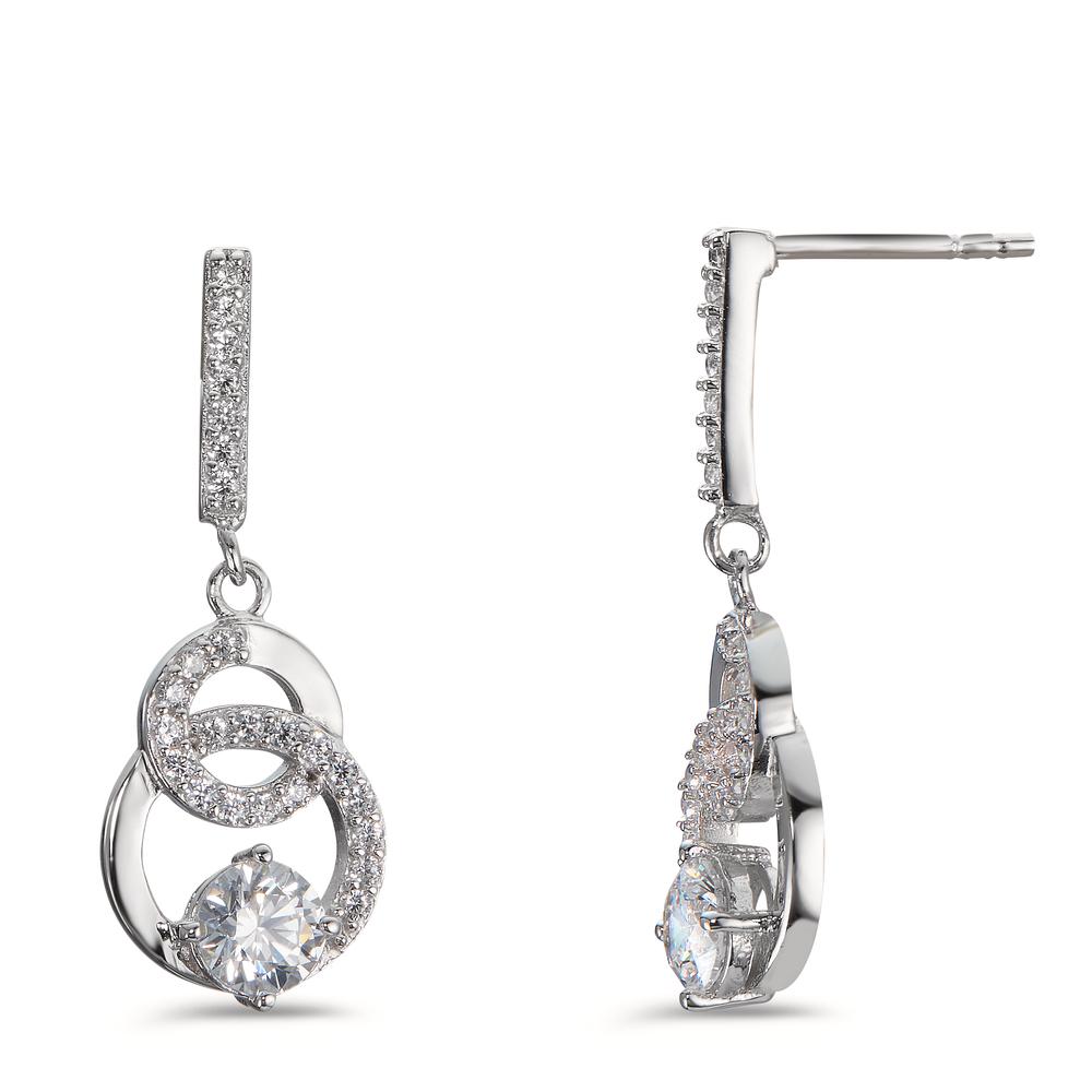 Pendant d'oreilles Argent Zircone blanc Rhodié-600991