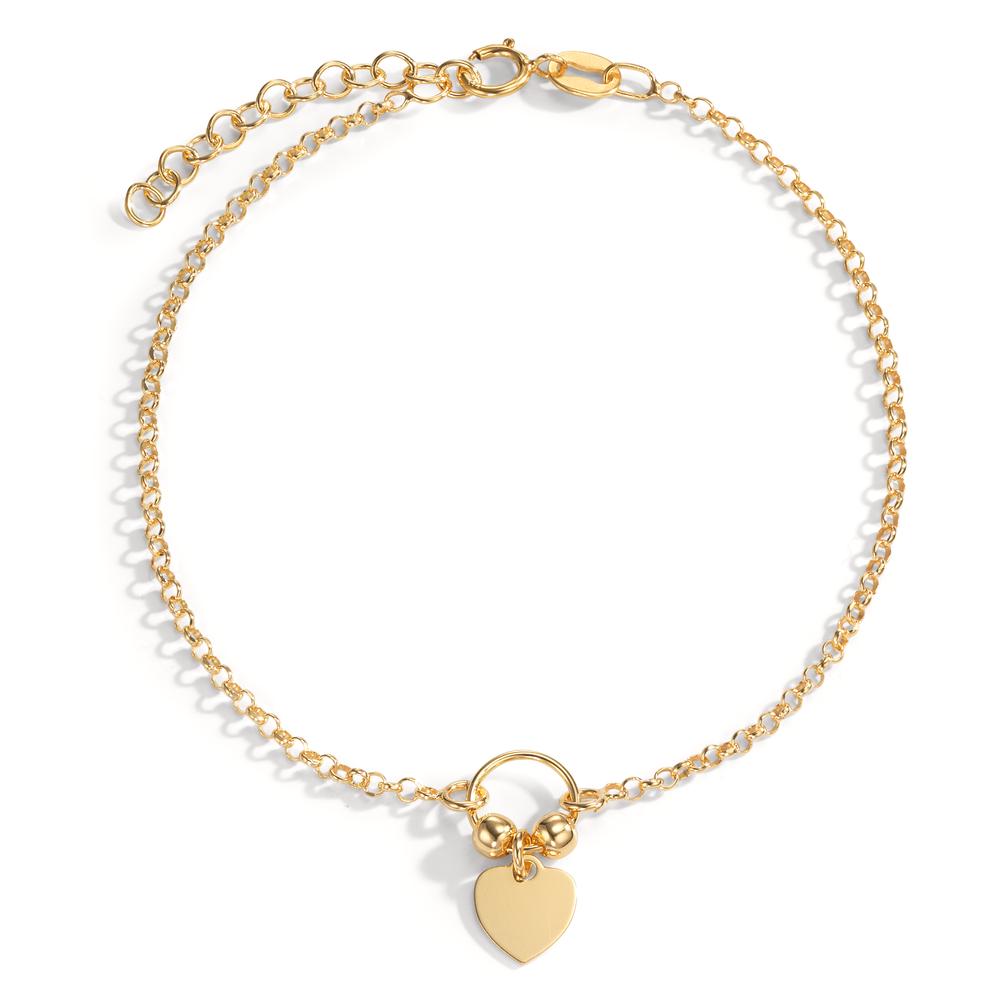 Bracelet Argent jaune Plaqué or Coeur 17-20 cm-601011