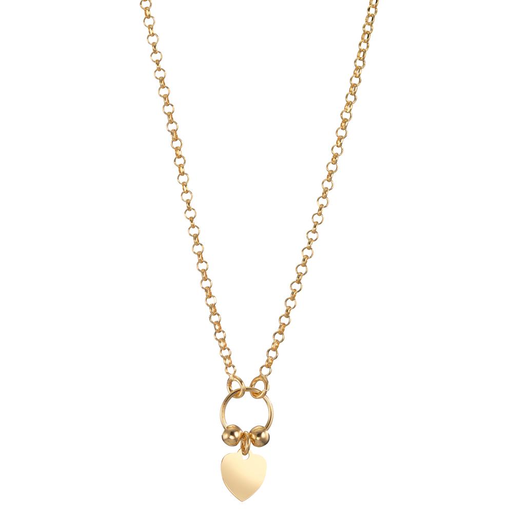 Collier Argent jaune Plaqué or Coeur 42-45 cm-601012