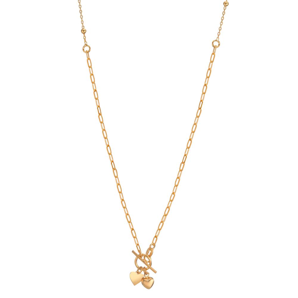 Collier Argent jaune Plaqué or Coeur 42 cm-601050