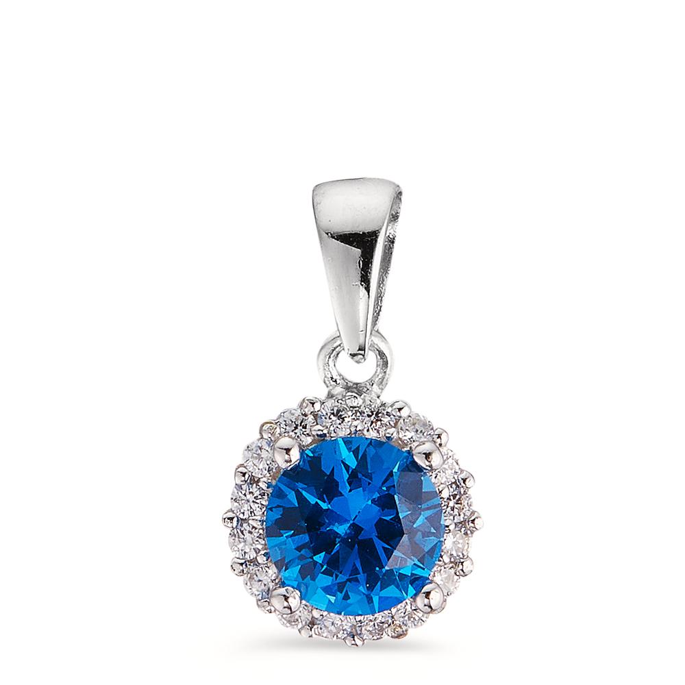 Pendentif Argent Zircone Rhodié Ø8.5 mm-601067