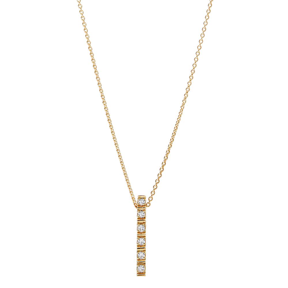 Collier Or jaune 18K Diamant 0.056 ct, 7 Pierres, w-si 40-42 cm-601092