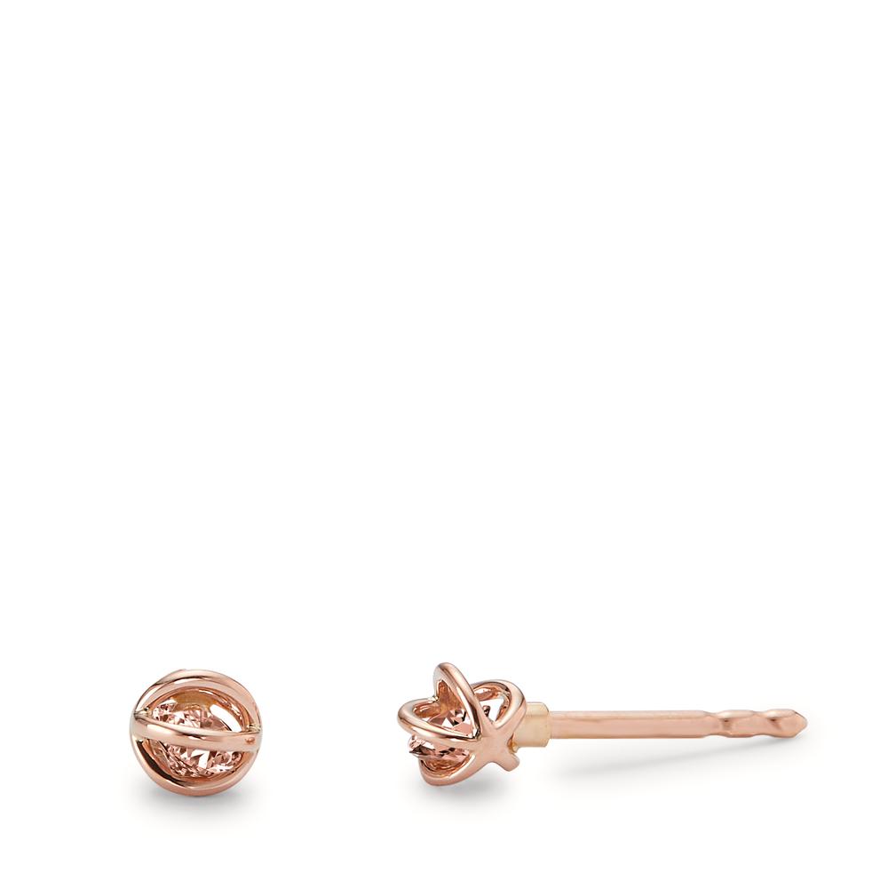 Clous d'oreilles Or rouge 18K Diamant brun, 0.16 ct, 2 Pierres, si Ø4 mm-601095