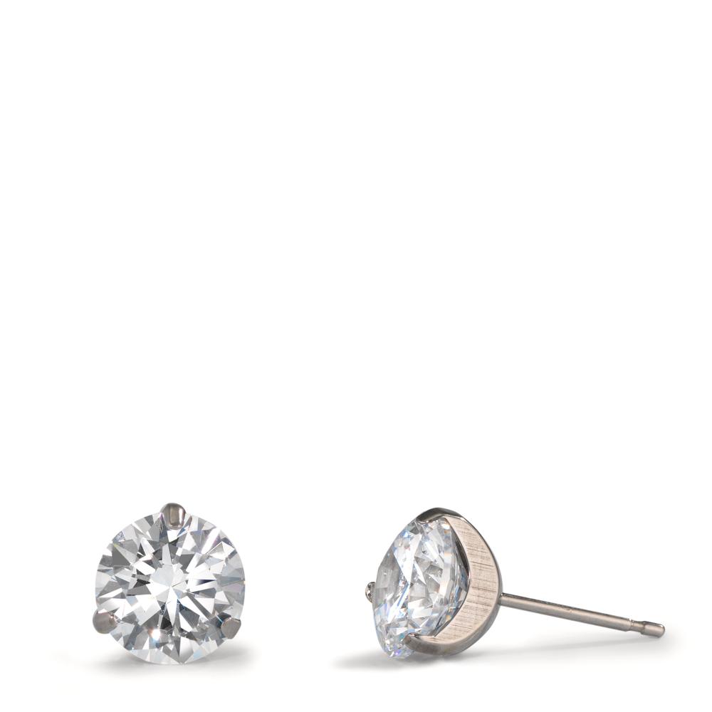 Clous d'oreilles Titane Zircone 2 Pierres Ø8 mm-601128