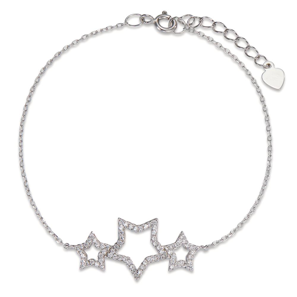 Bracelet Argent Zircone Rhodié Étoile 17-20 cm-601154