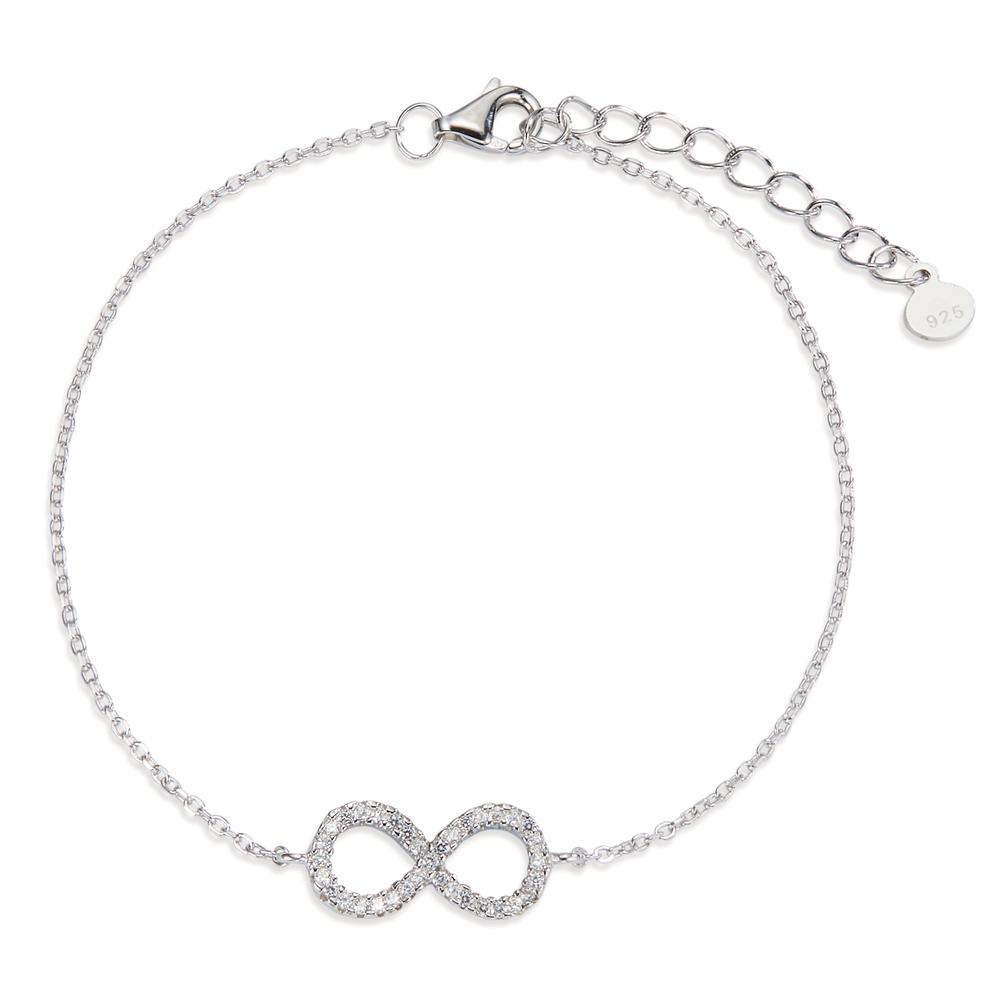 Bracelet Argent Zircone Rhodié Infini 17-20 cm-601155