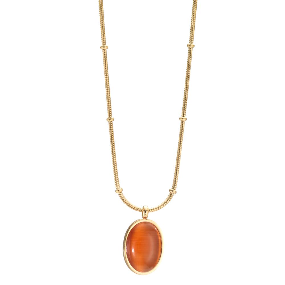 Collier Acier inoxydable [synth. Stein] jaune PVD 42-47 cm Ø16 mm-601182