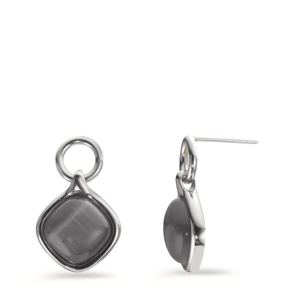 Pendant d'oreilles Acier inoxydable [synth. Stein] 2 Pierres-601183