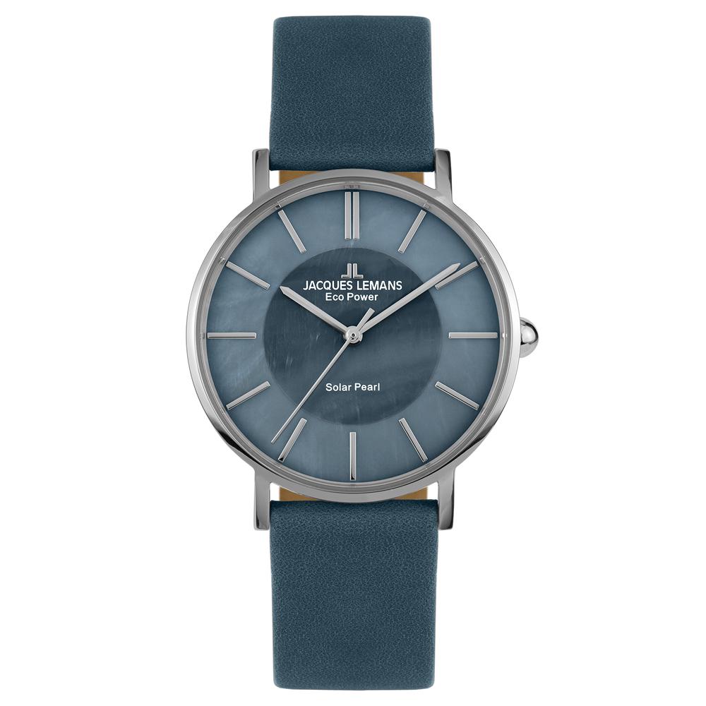 Montre Acier inoxydable, Cuir nacre bleu Ø36 mm-601191