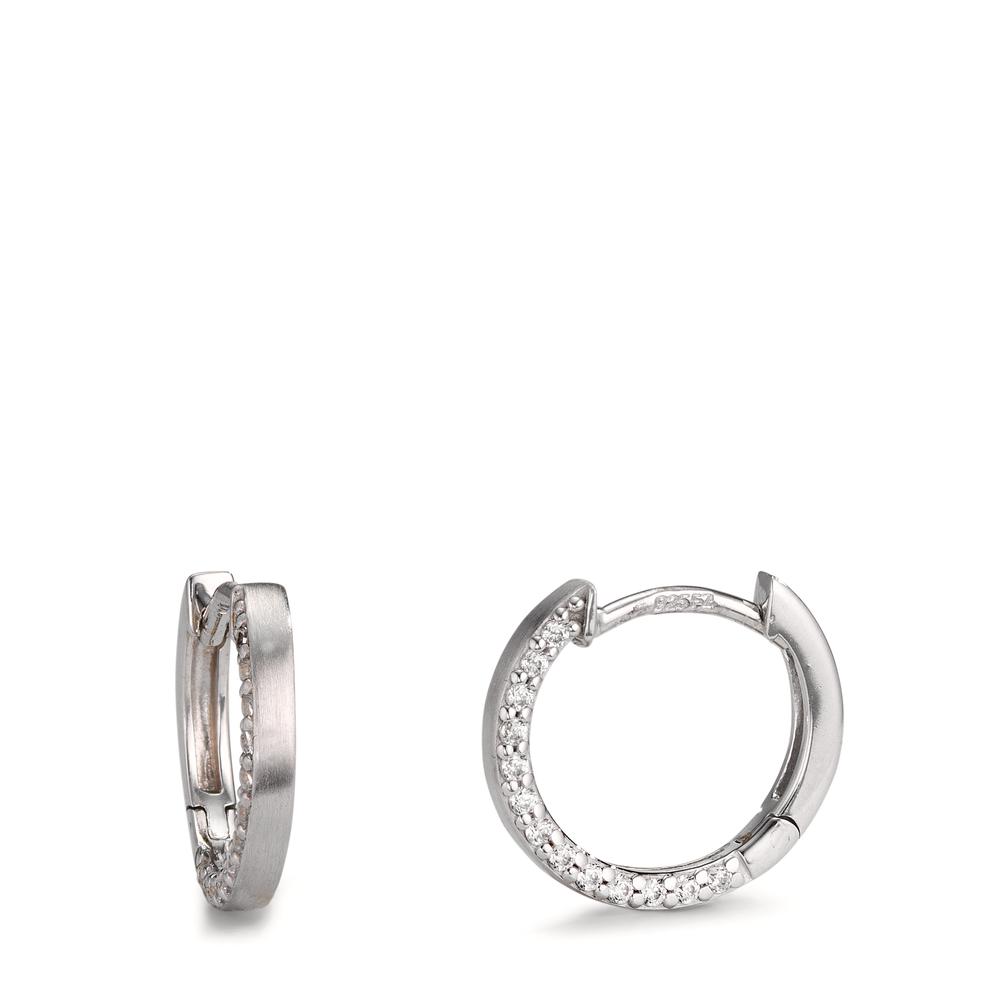 Créoles à charnières Argent Zircone 26 Pierres Rhodié-601254